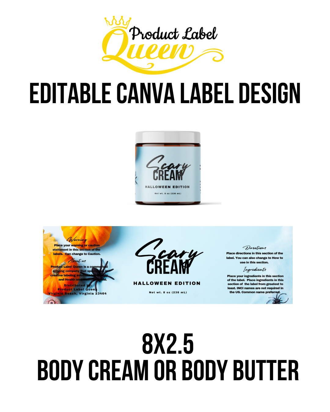 Template 05 8x2.5 Body Cream Halloween Bundle