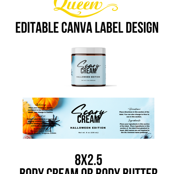 Template 11 8x2.5 Body Cream Halloween Light Blue