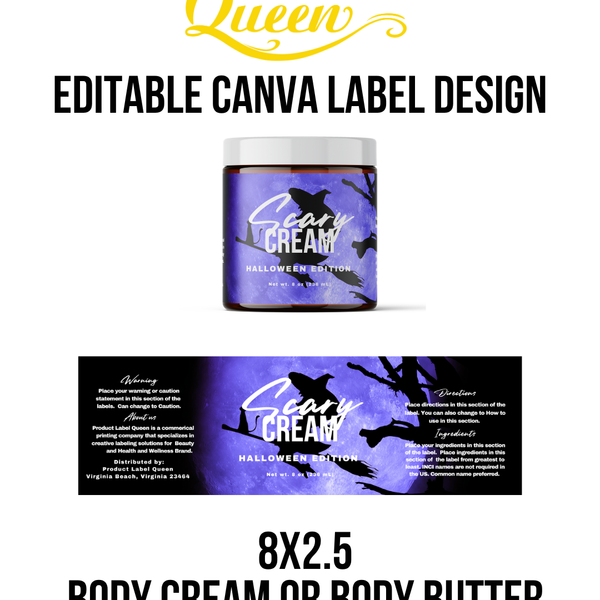 Template 08 8x2.5 Body Cream Halloween Purple Theme
