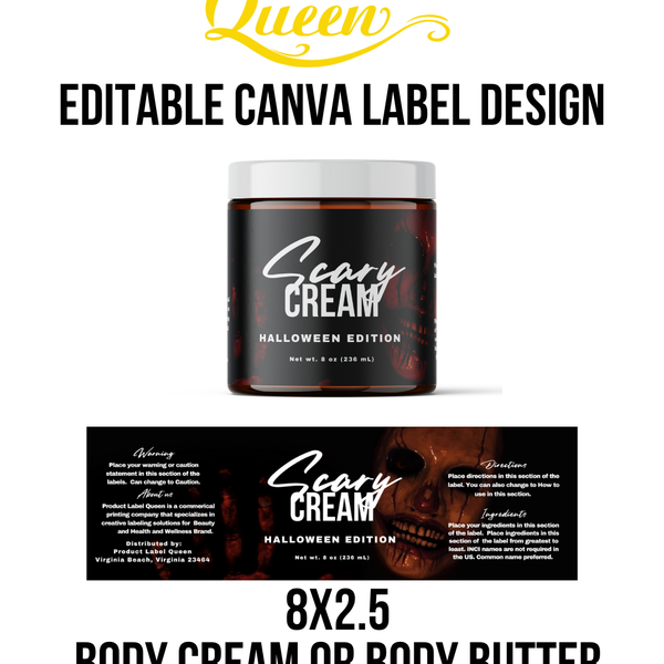 Template 07 8x2.5 Body Cream Halloween Black Theme