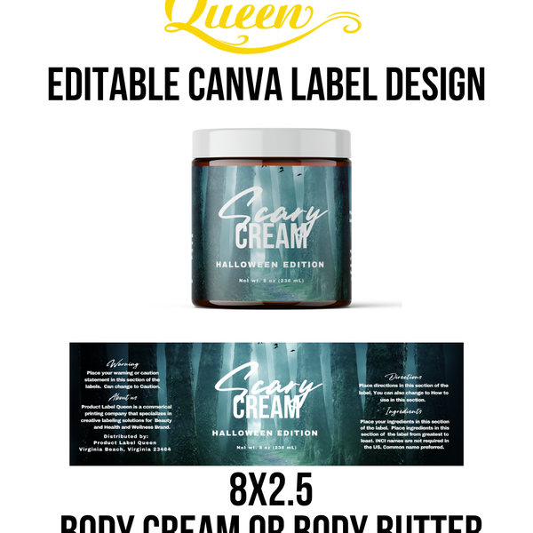 Template 12 8x2.5 Body Cream Halloween Teal