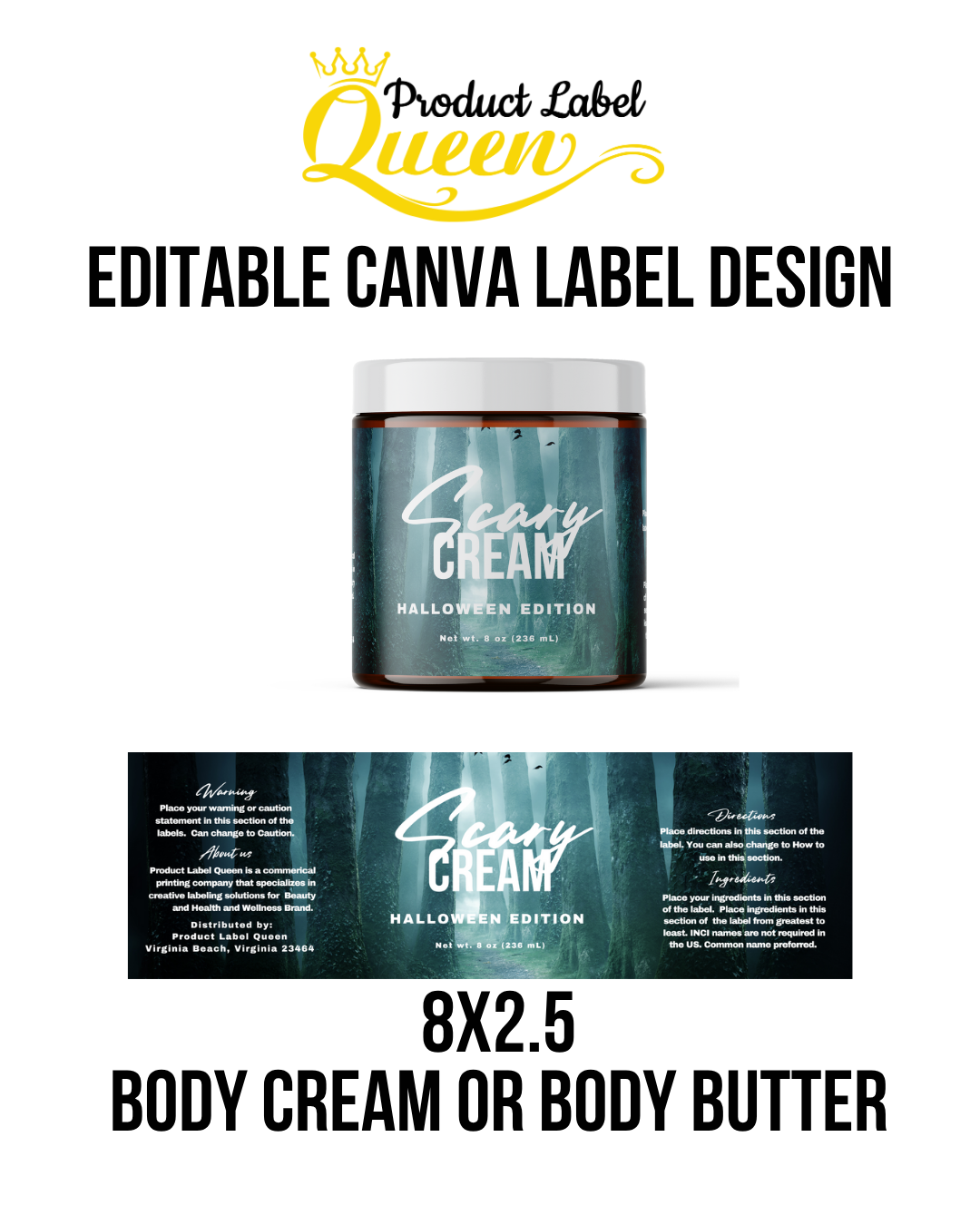 Template 05 8x2.5 Body Cream Halloween Bundle