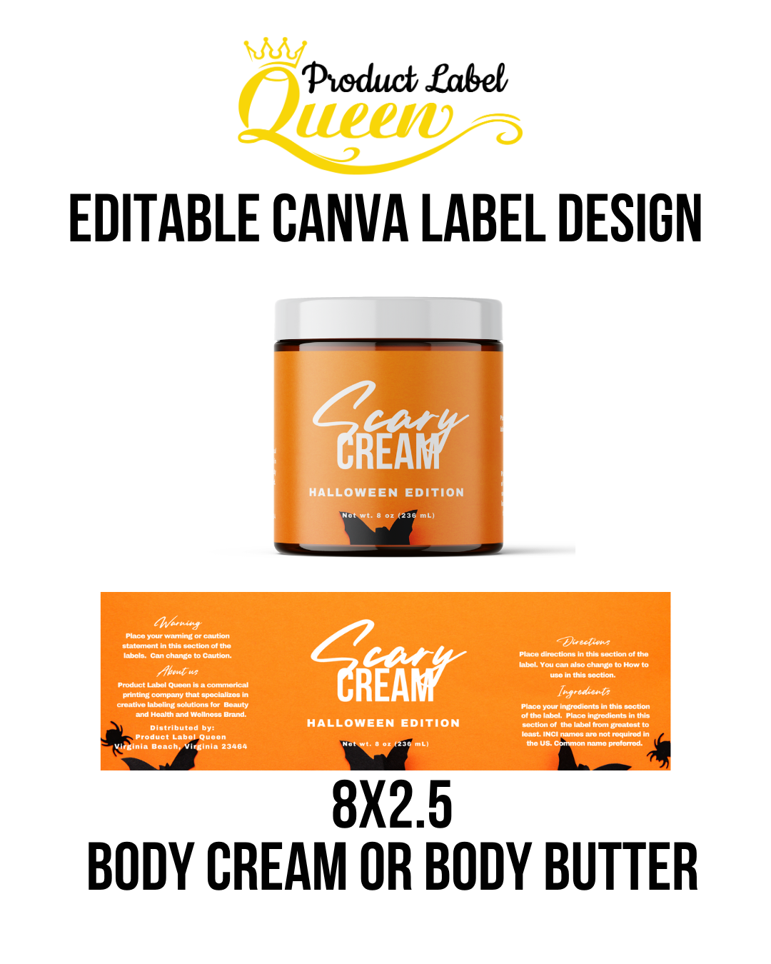 Template 05 8x2.5 Body Cream Halloween Bundle