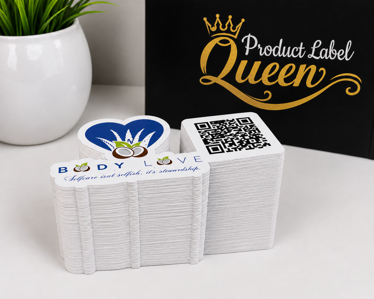 Custom Logo QR Code Stickers (100 Waterproof Stickers)