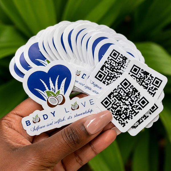 Custom Logo QR Code Stickers (100 Waterproof Stickers
