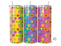 Flower Tumbler Vinyl Wraps (20 oz Skinny Straight Wrap) A3