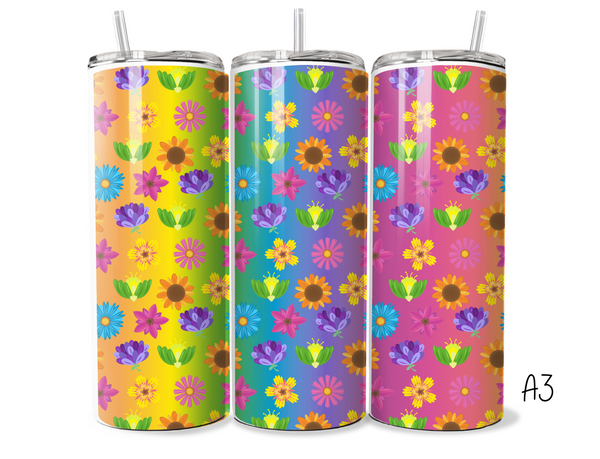 Flower Tumbler Vinyl Wraps (20 oz Skinny Straight Wrap) A3