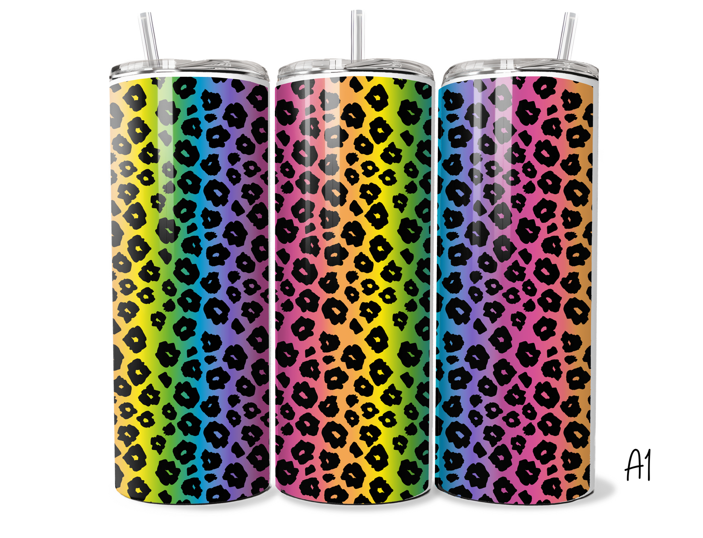 Cheetah Tumbler Vinyl Wraps (20 oz Skinny Straight Wrap) A1