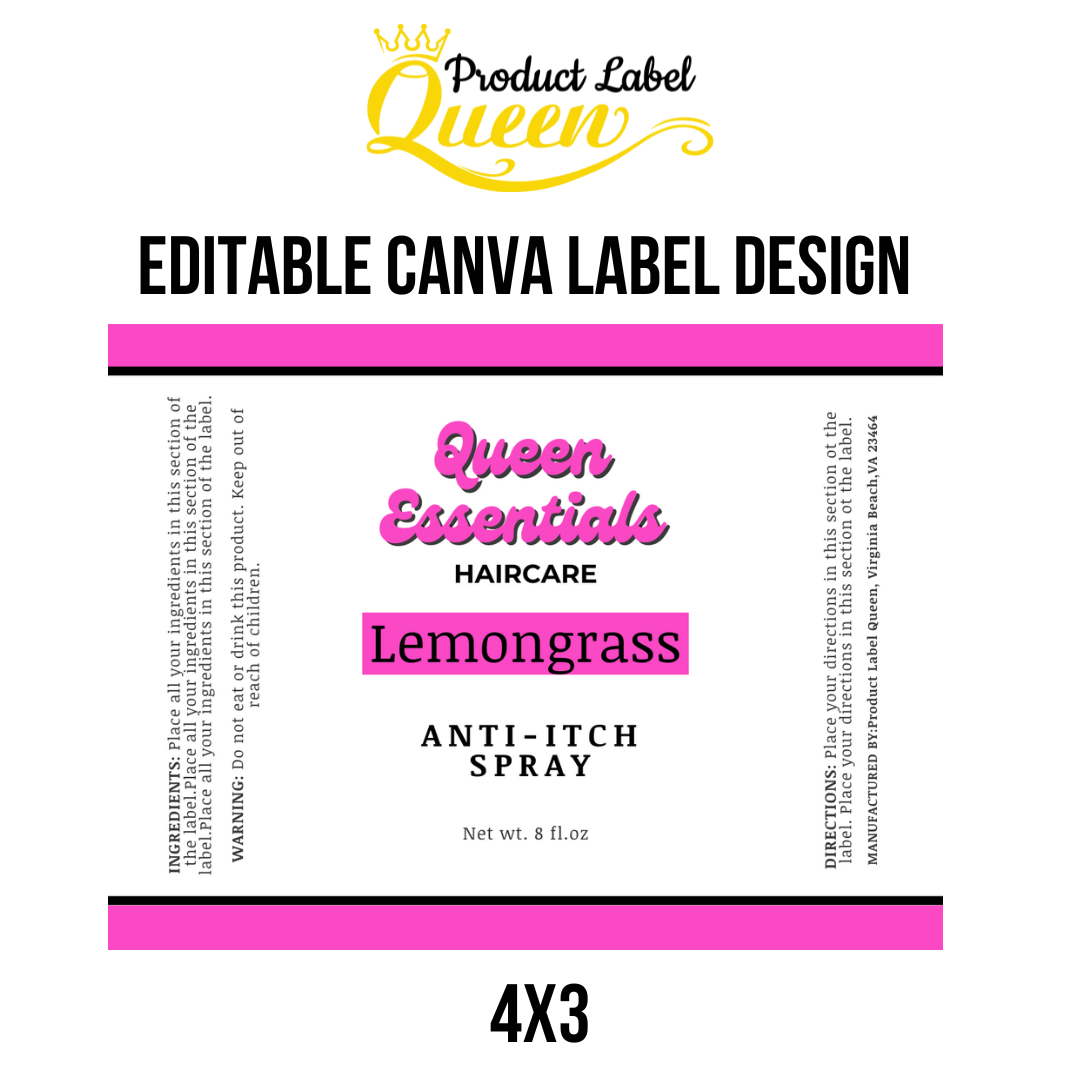 4x3 Hot Pink Canva Label Template