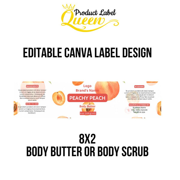 Template 01 8x2 Body Butter/Scrub Label