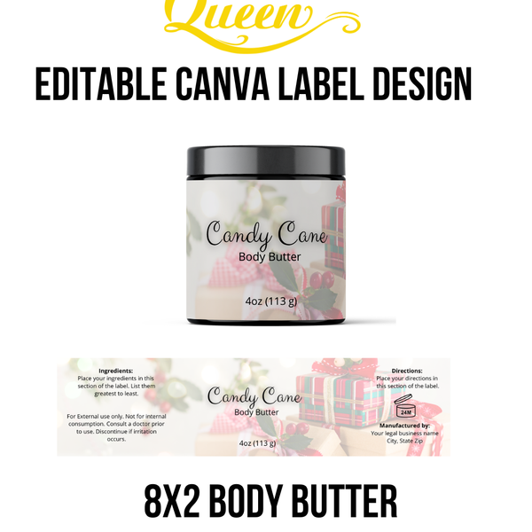 Template 16 8x2 Christmas Theme Body Butter