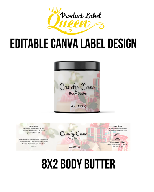 Template 16 8x2 Christmas Theme Body Butter