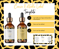 Animal Print Oil Canva Label Template 4x2 ( Black History Month Label)