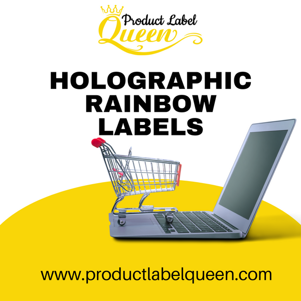 Holographic Rainbow Vinyl Labels PLQ